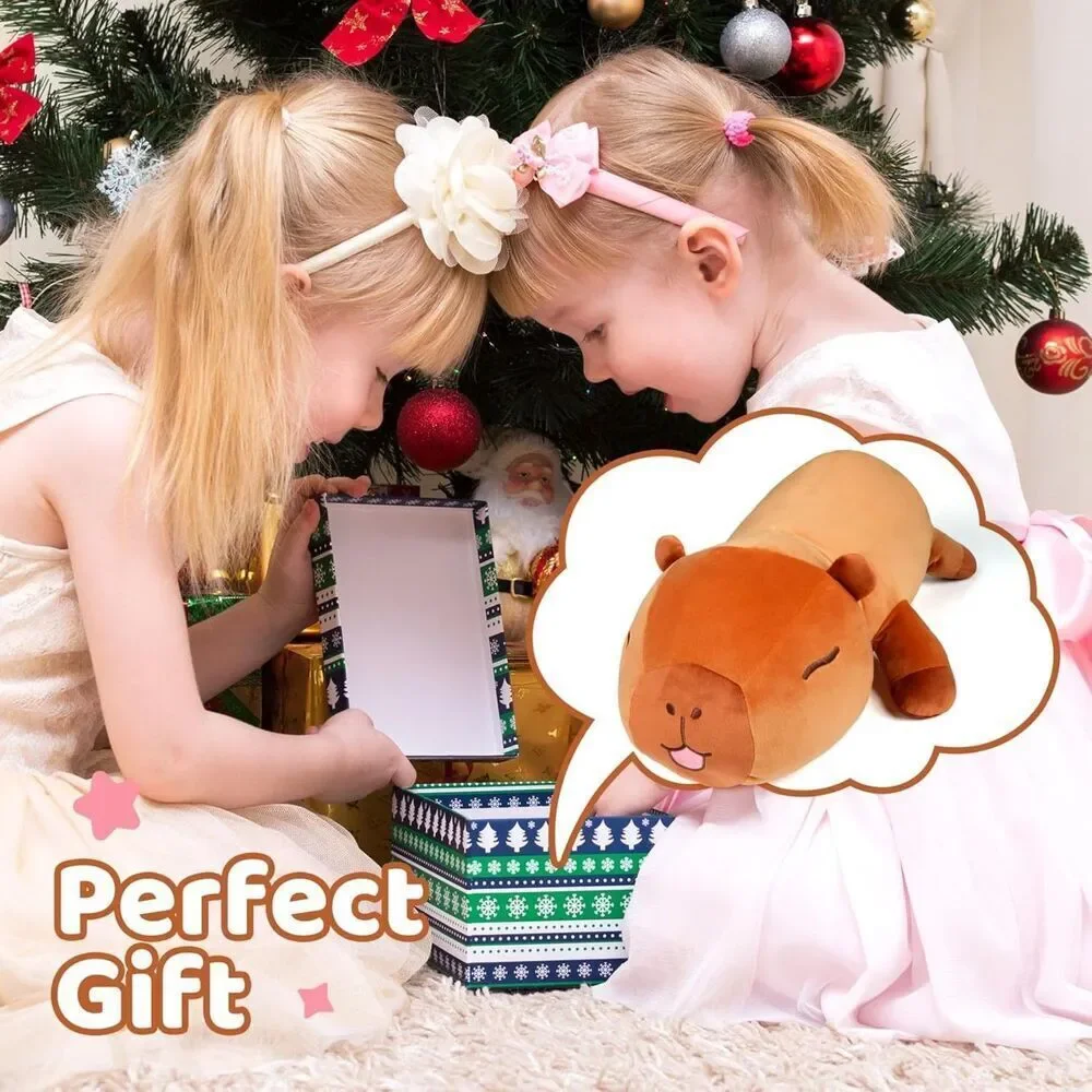 14in Cute Capybara Weighted Stuffed Animal with Beads Soft Sensory Plush Pillow